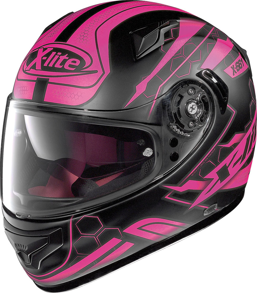X-Lite Hjälm X-661 Honeycomb N-com Mattsvart/Rosa