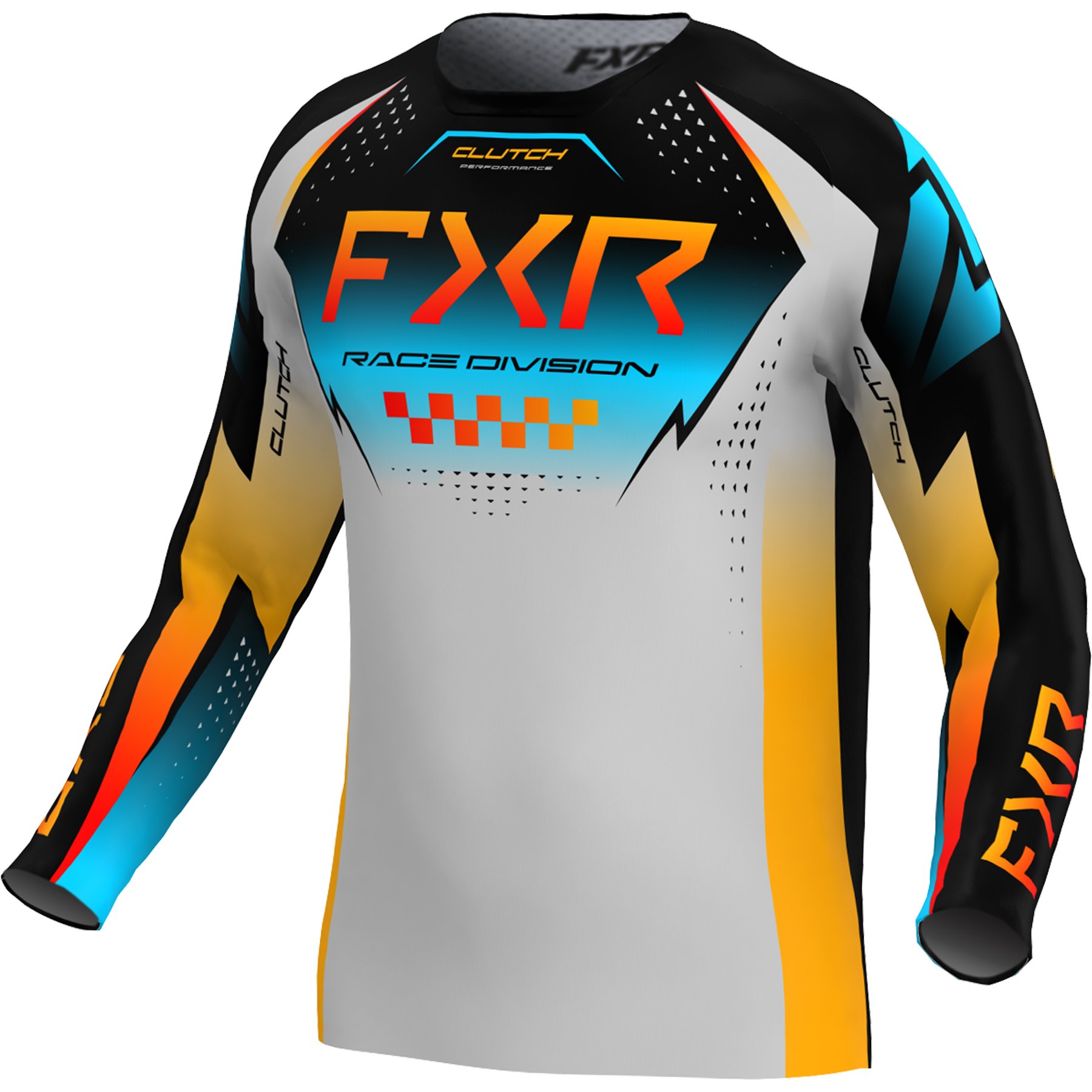 FXR Crosströja Clutch Grå/Orange/Blå (Junior)