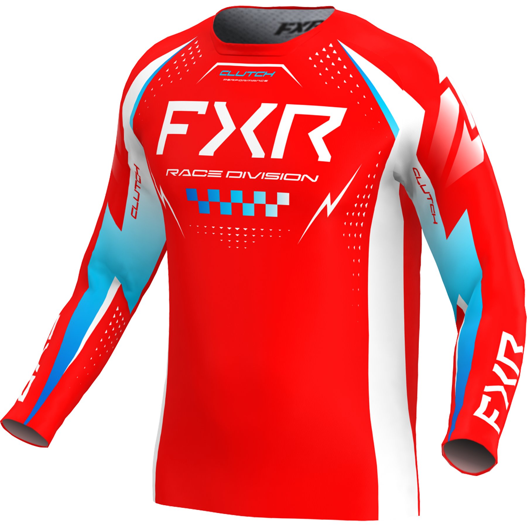 FXR Crosströja Clutch Röd/Vit/Blå (Junior)