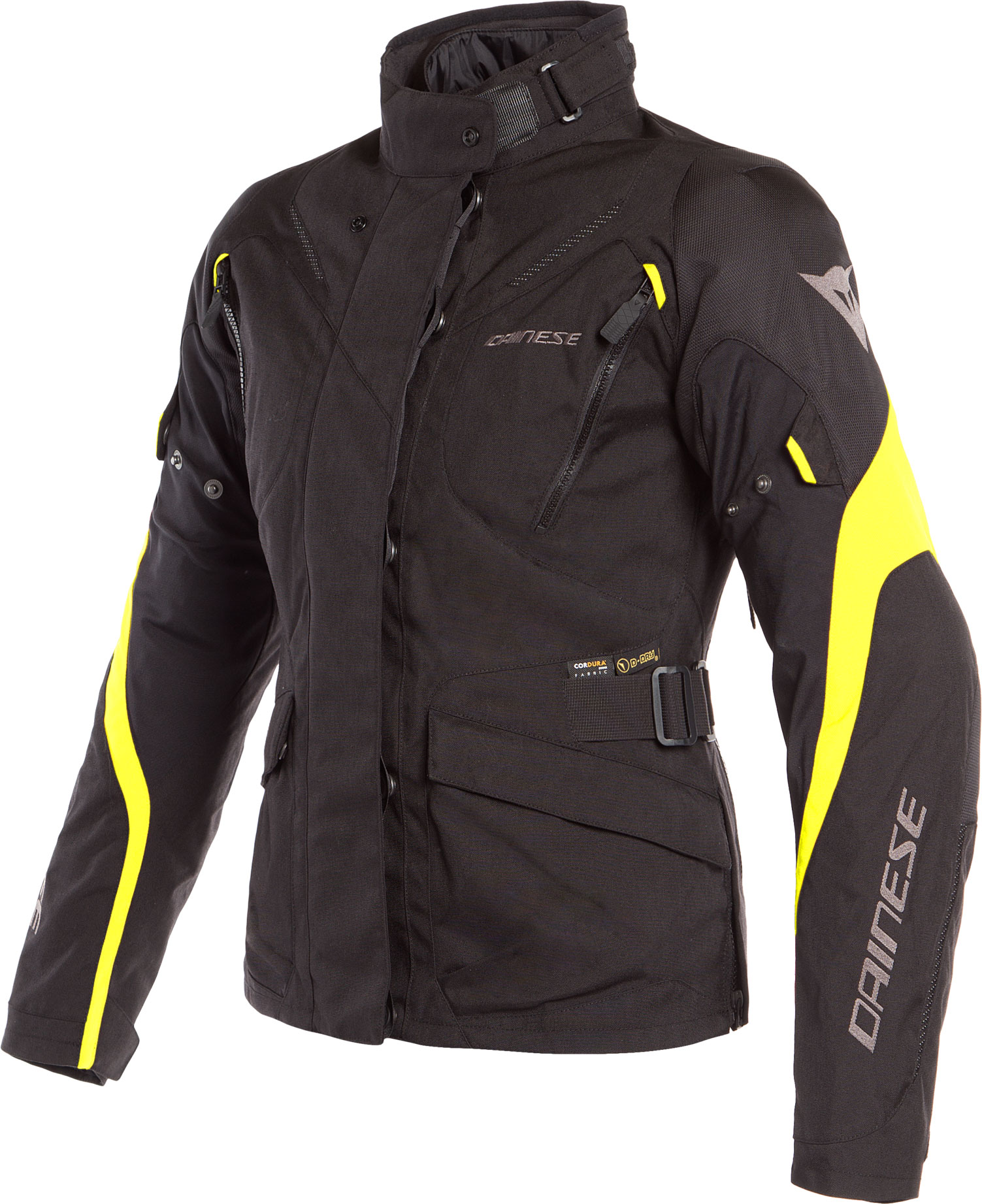 Dainese Allvädersjacka Tempest 2 D-Dry® Svart/Svart/Fluogul (Dam)