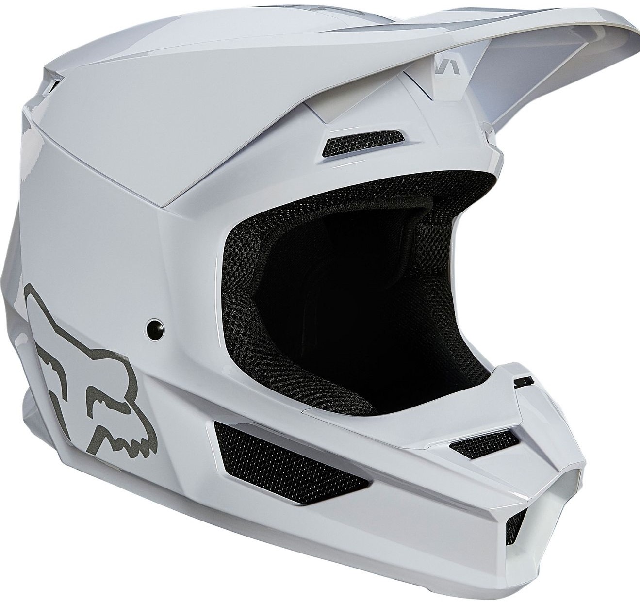 Fox Crosshjälm V1 Plaic Vit