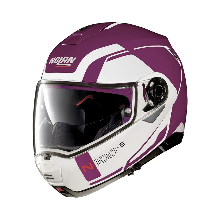 Nolan Hjälm Öppningsbar N100-5 Consistency N-Com Vit/Fuchsia
