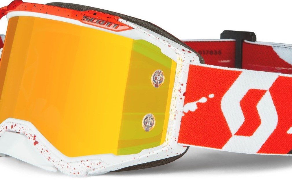 Scott Crossglasögon Prospect Vit/Röd - Orange Spegelglas bild 3
