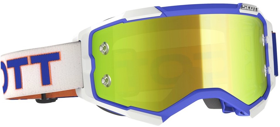 Scott Crossglasögon Fury Vit/Blå - Gult spegelglas
