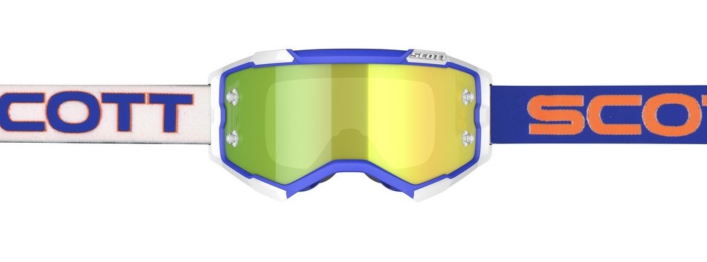 Scott Crossglasögon Fury Vit/Blå - Gult spegelglas bild 2