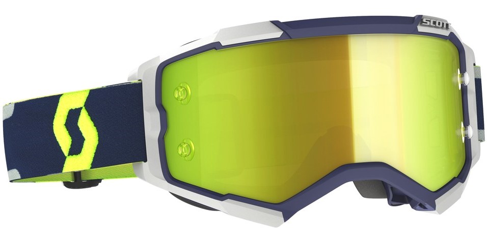 Scott Crossglasögon Fury Blå/Ljusgrå - Gult spegelglas