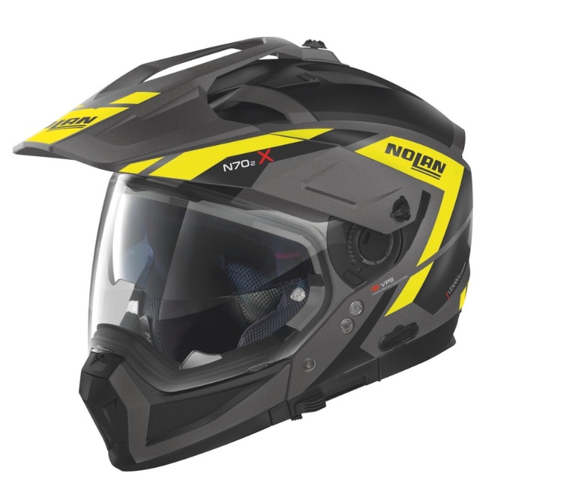 Nolan Hybridhjälm N70-2 X Grandes Alpes Mattsvart/Fluogul