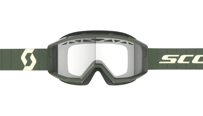 Scott Enduroglasögon Primal Grön Kaki - Klar ventilerad dubbel siktskiva bild 2