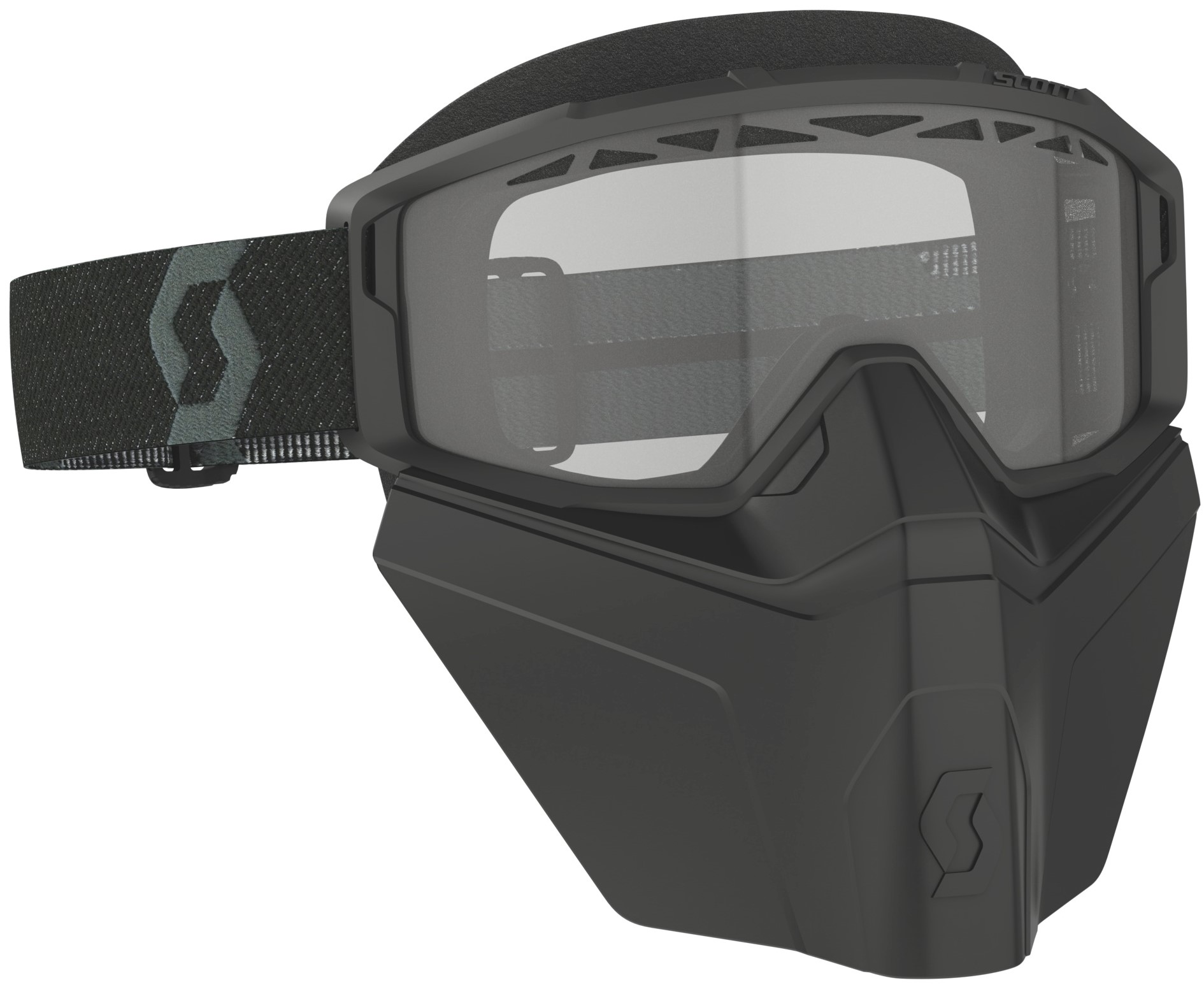 Scott Skoterglasögon Primal Safari Ansiktsmask Svart - Klar
