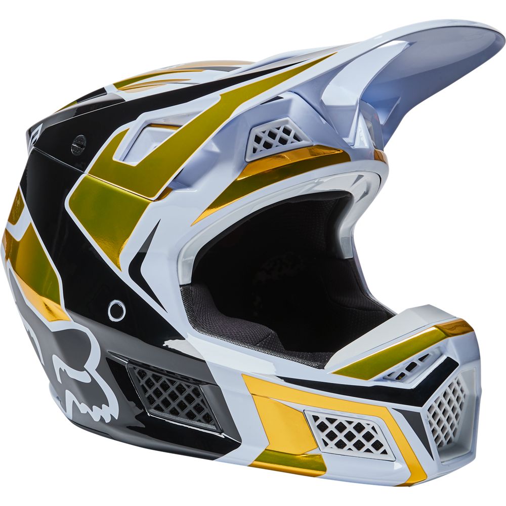 Fox Crosshjälm V3 RS Mirer Vit/Guld bild 2