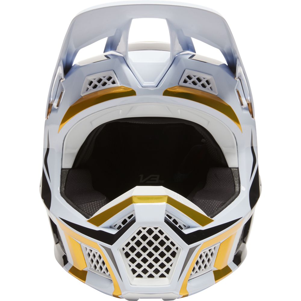 Fox Crosshjälm V3 RS Mirer Vit/Guld bild 5