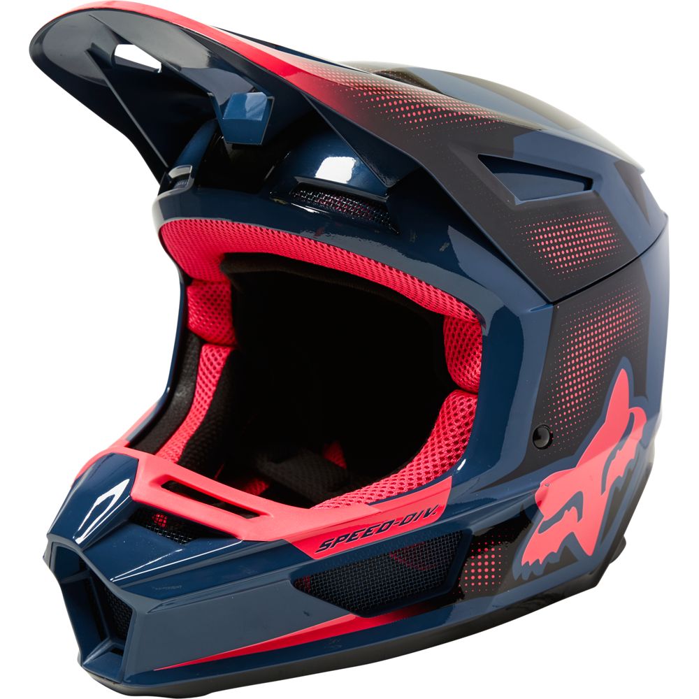 Fox Crosshjälm V2 Dier Indigo/Rosa