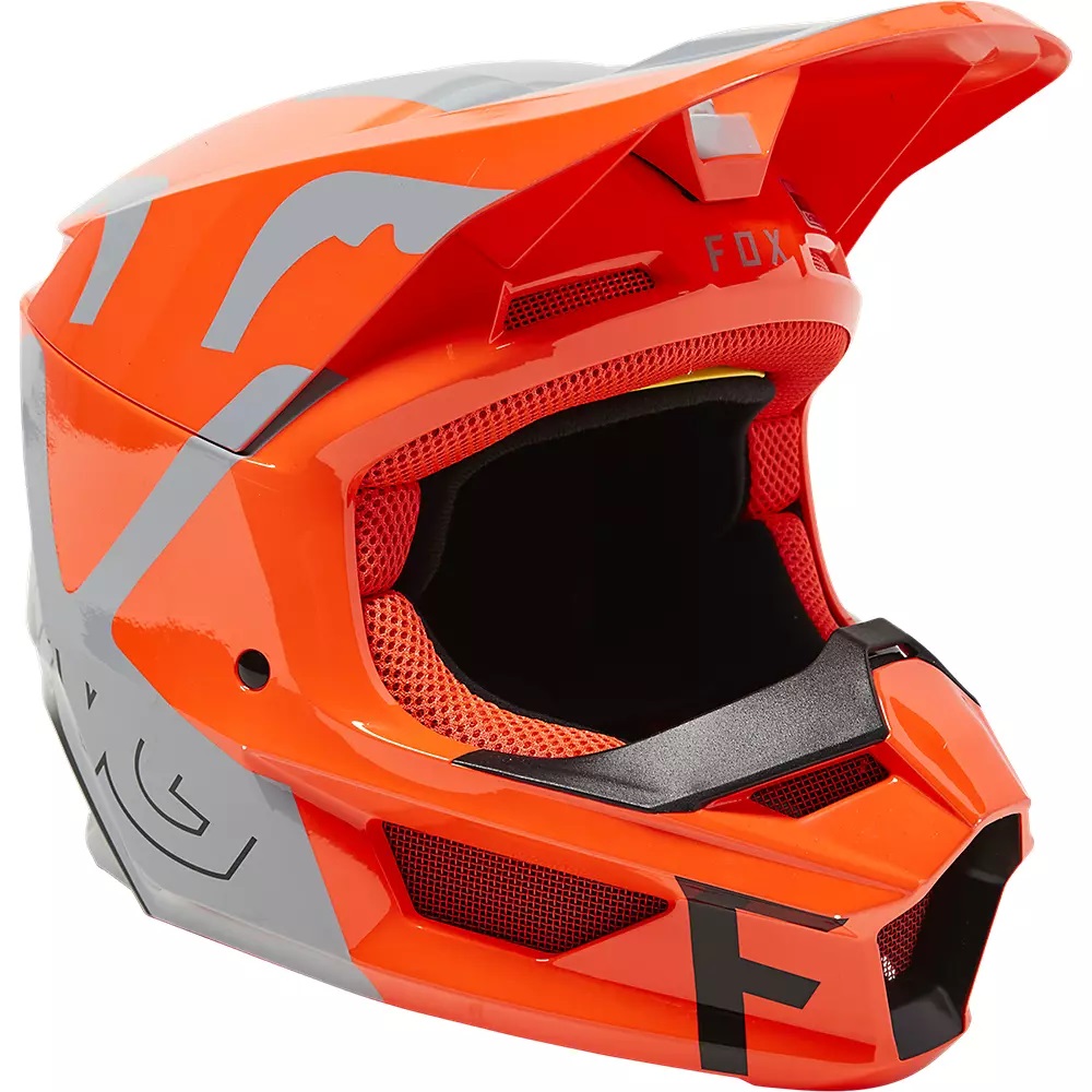 Fox Crosshjälm V1 Skew Orange/Grå (Junior) bild 2