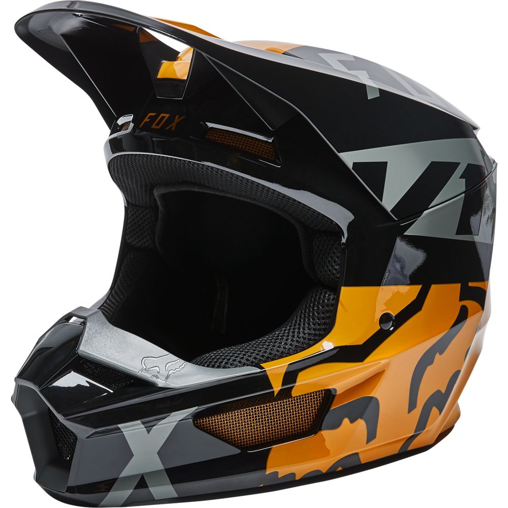 Fox Crosshjälm V1 Skew Svart/Brons (Junior)