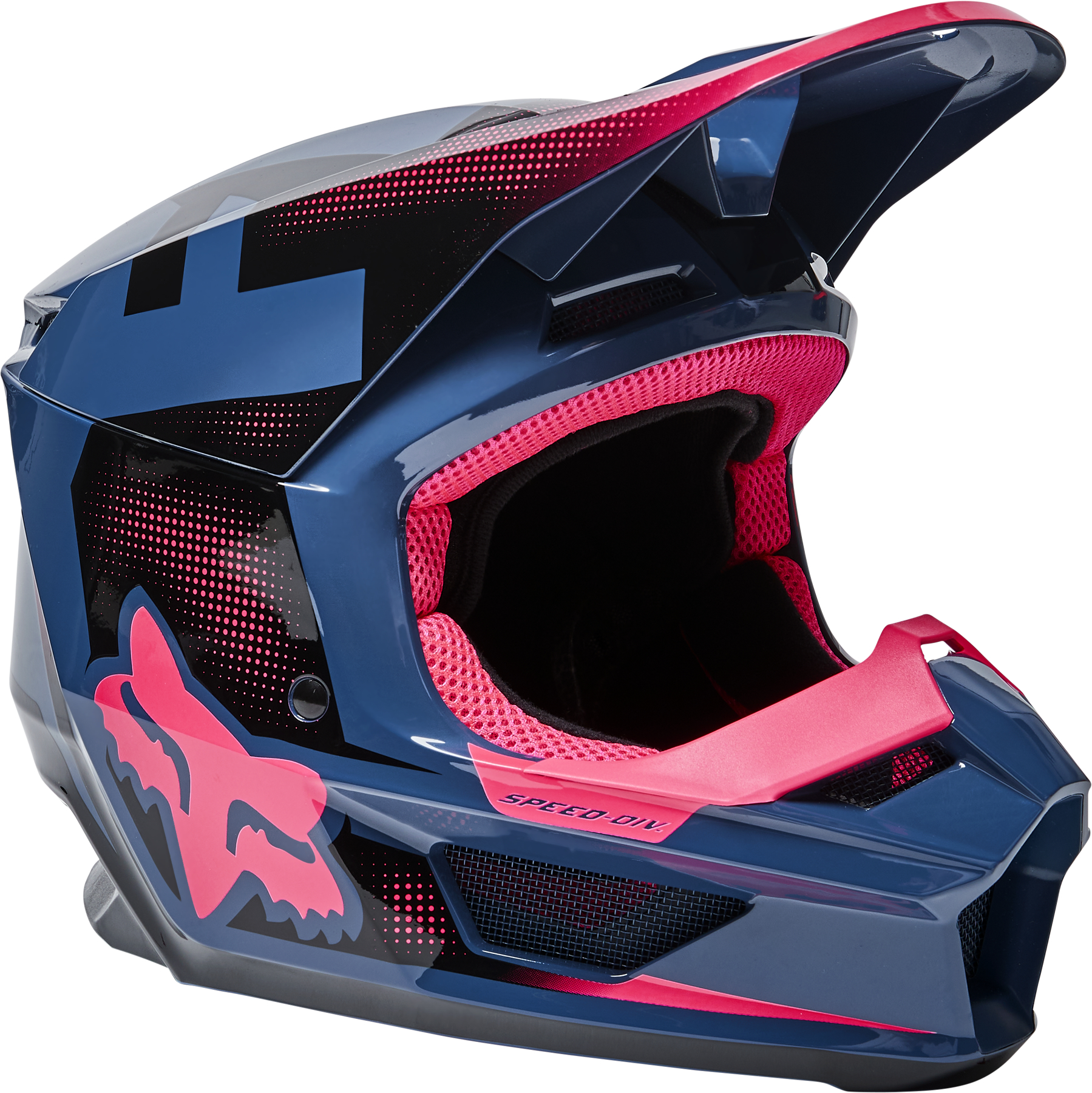 Fox Crosshjälm Junior V1 Dier Blå/Rosa (Junior) bild 2