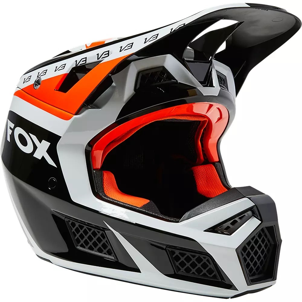 Fox Crosshjälm V3 RS Dvide Svart/Orange bild 2