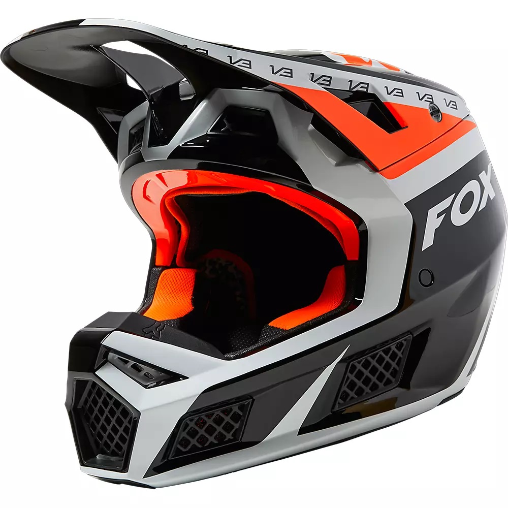 Fox Crosshjälm V3 RS Dvide Svart/Orange