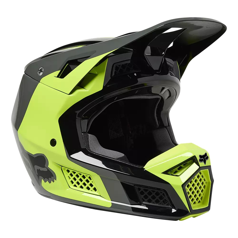 Fox Crosshjälm V3 RS EFEKT Svart/Fluogul