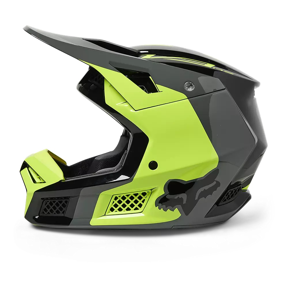 Fox Crosshjälm V3 RS EFEKT Svart/Fluogul bild 2