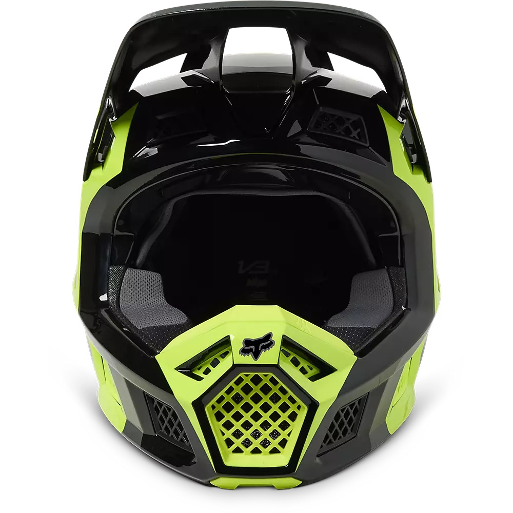 Fox Crosshjälm V3 RS EFEKT Svart/Fluogul bild 4