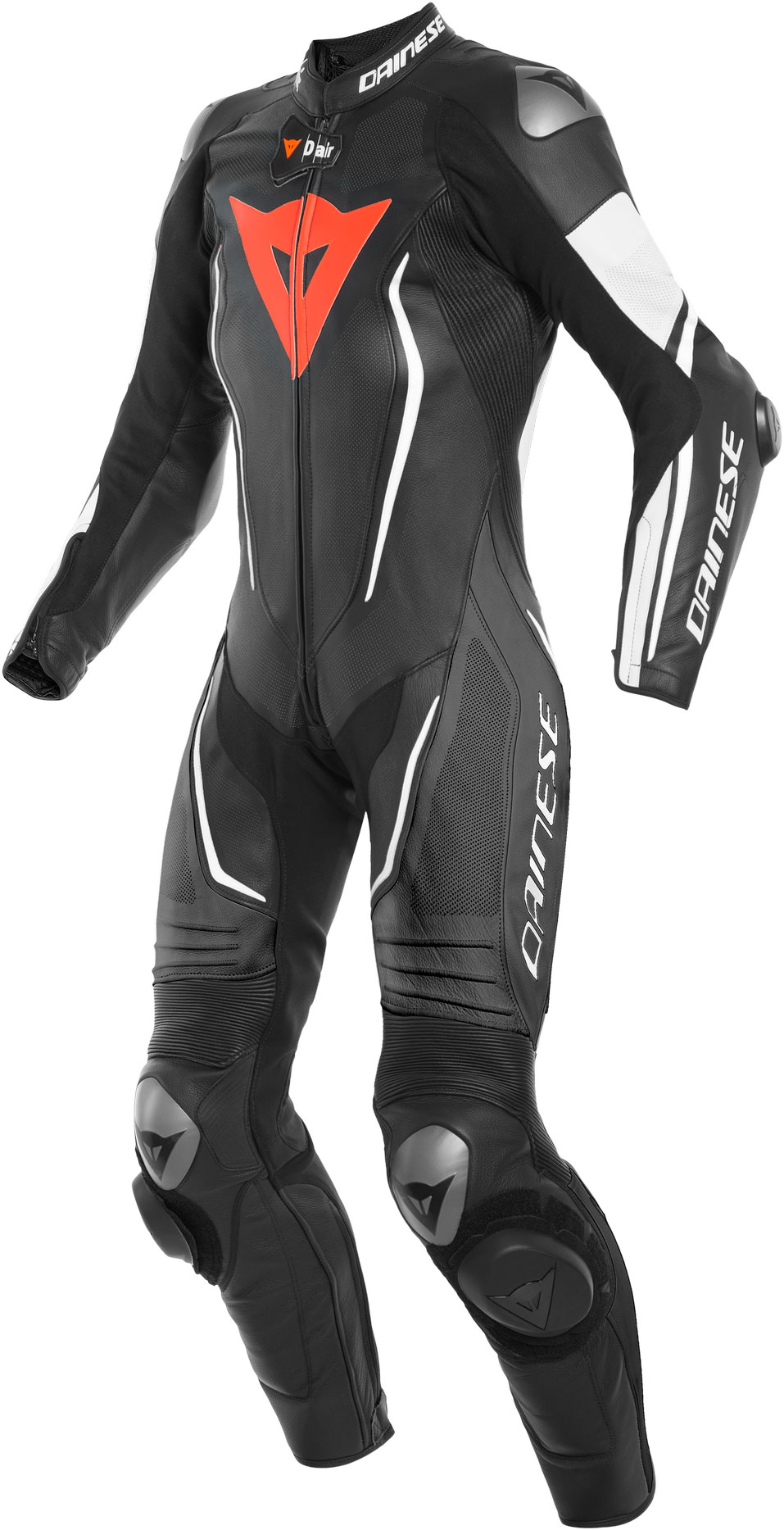 Dainese Skinnställ D-Air® Racing Misano 2 Dam Svart/Svart/Vit Helställ