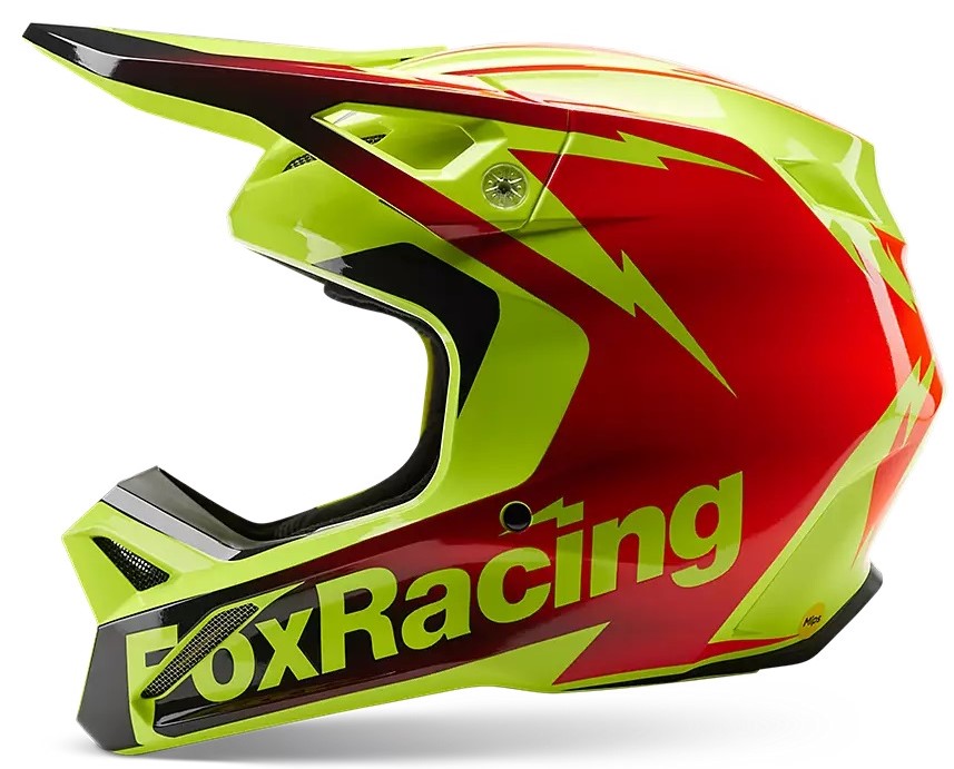 Fox Crosshjälm V1 STATK Röd/Fluogul bild 2