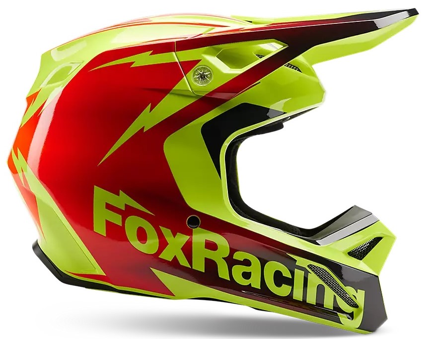 Fox Crosshjälm V1 STATK Röd/Fluogul