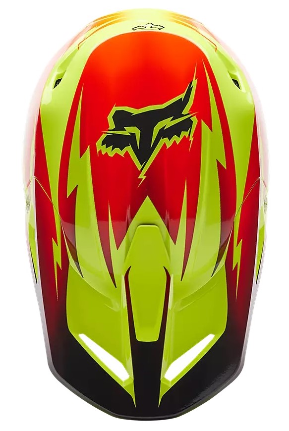 Fox Crosshjälm V1 STATK Röd/Fluogul bild 3