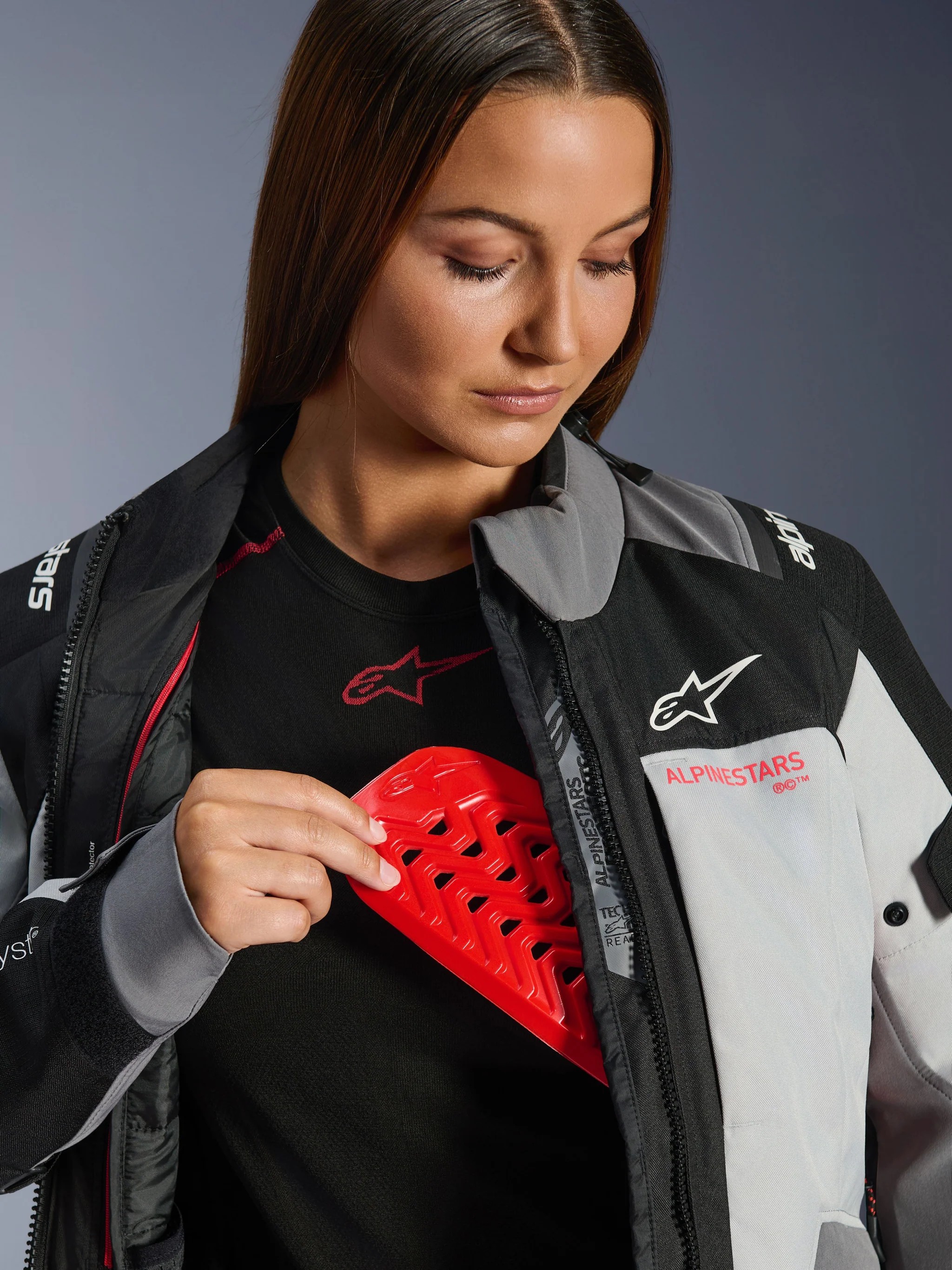 Alpinestars Allvädersjacka Dam Andes v4 Drystar® Grå/Röd bild 4