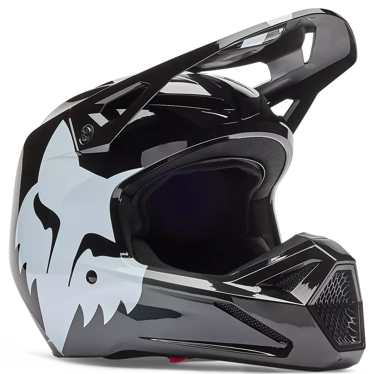 Fox Crosshjälm V1 Shield Svart/Vit (Junior)