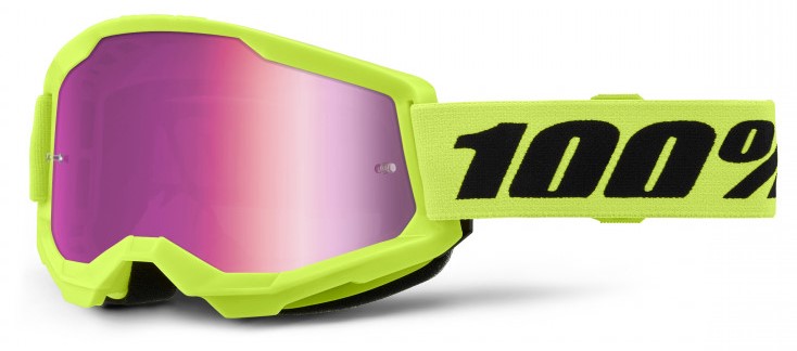 100% Crossglasögon Strata 2 Fluogul - Rosa spegel