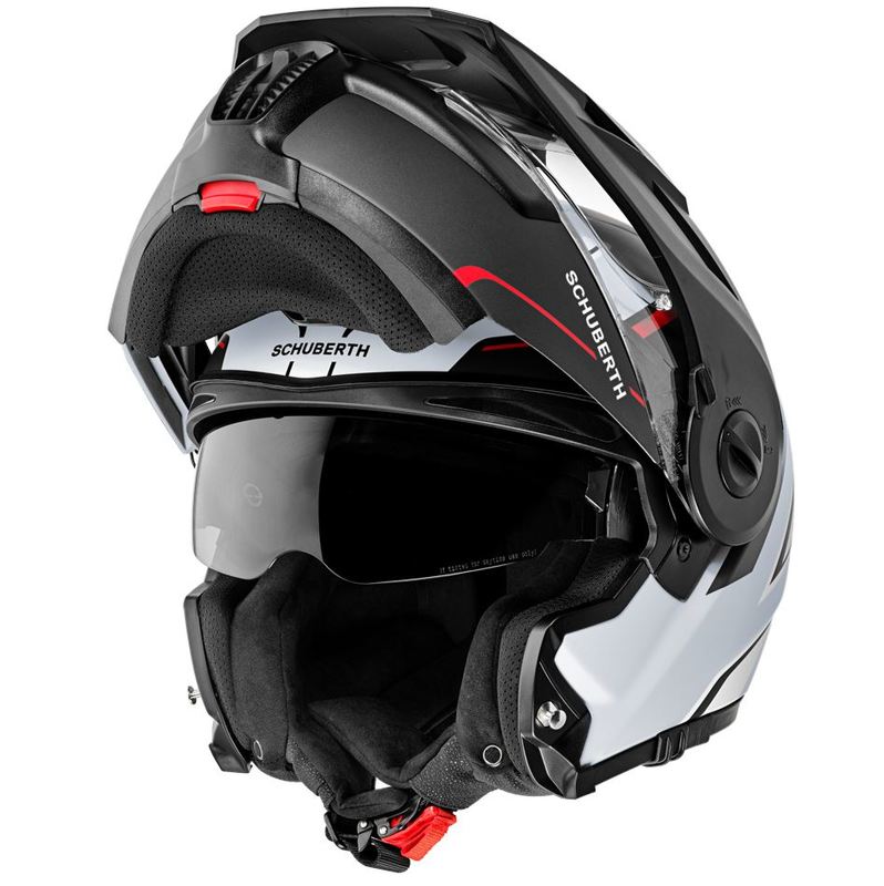 Schuberth Hybridhjälm Öppningsbar E1 Endurance Mattgrå/Röd bild 2