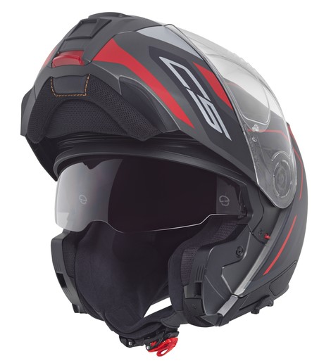Schuberth Hjälm Öppningsbar C5 Omega Mattsvart/Röd bild 2