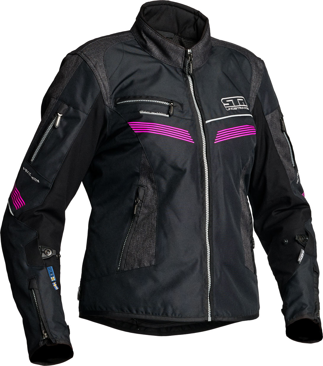 Lindstrands Allvädersjacka Zhiva Svart/Grå/Rosa (Dam)