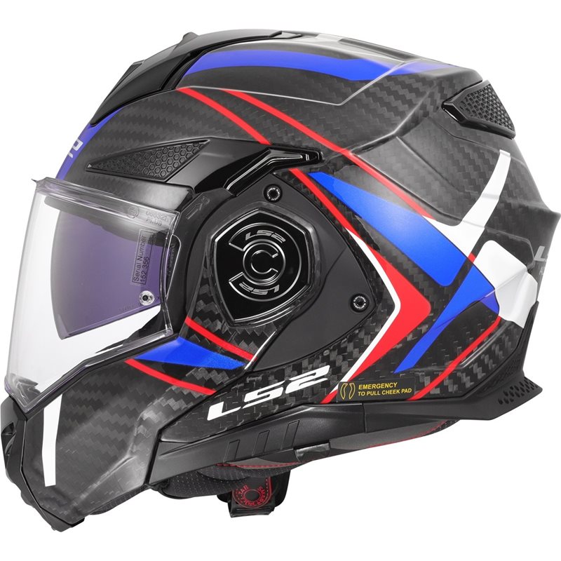 LS2 Hjälm FF901 Advant X Carbon Future Vit/Blå bild 2