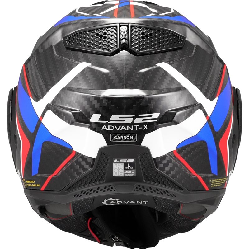 LS2 Hjälm FF901 Advant X Carbon Future Vit/Blå bild 3
