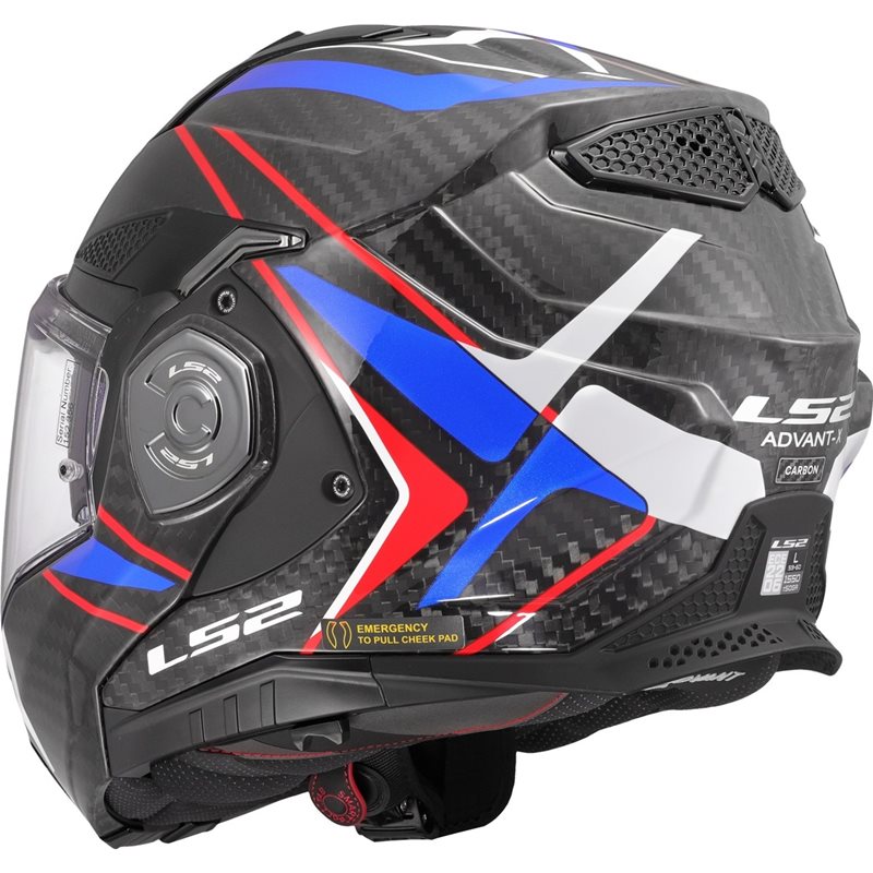 LS2 Hjälm FF901 Advant X Carbon Future Vit/Blå bild 4
