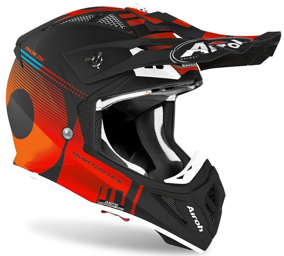 Airoh Crosshjälm Aviator Ace Nemesi Mattsvart/Fluo orange