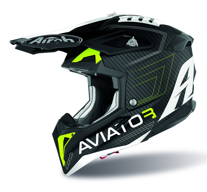 Airoh Crosshjälm Aviator 3 Primal Carbon 3K Mattgul