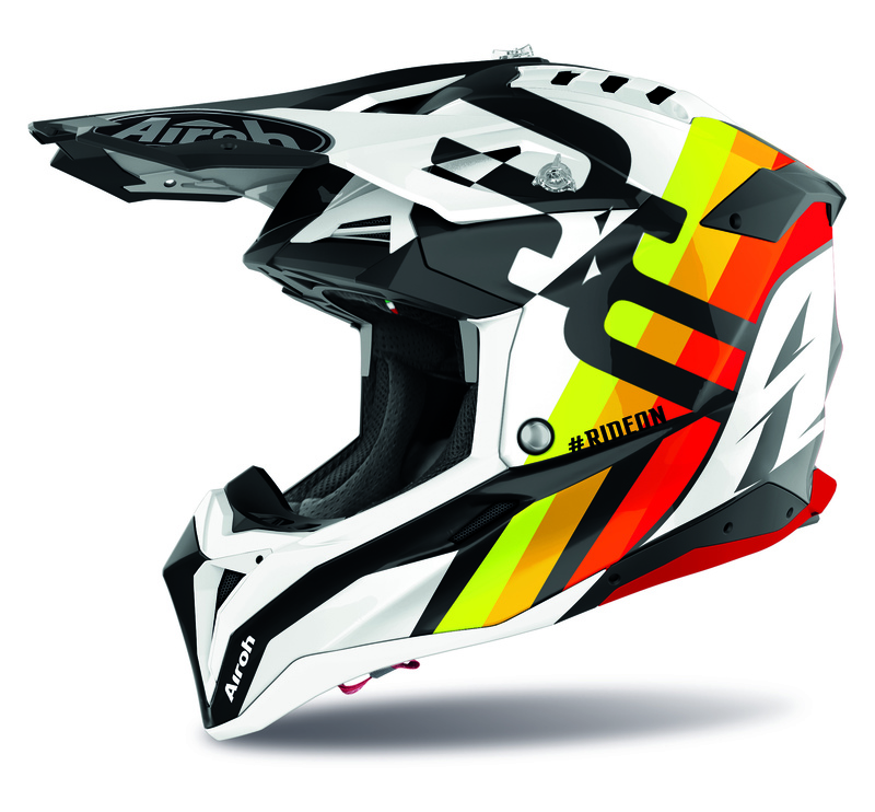 Airoh Crosshjälm Aviator 3 Rainbow Vit
