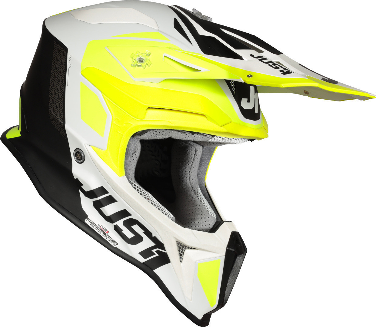 Just1 Crosshjälm J18 Pulsar Gul/Vit Matt