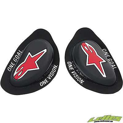 Alpinestars Knäpuckar Svart med Röd Logotyp