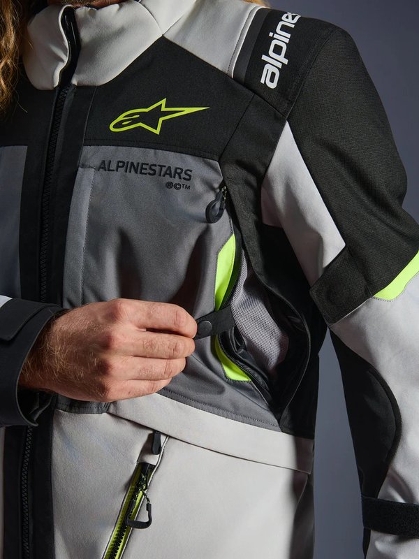 Alpinestars Allvädersjacka Andes v4 Drystar® Grå/Fluogul bild 4