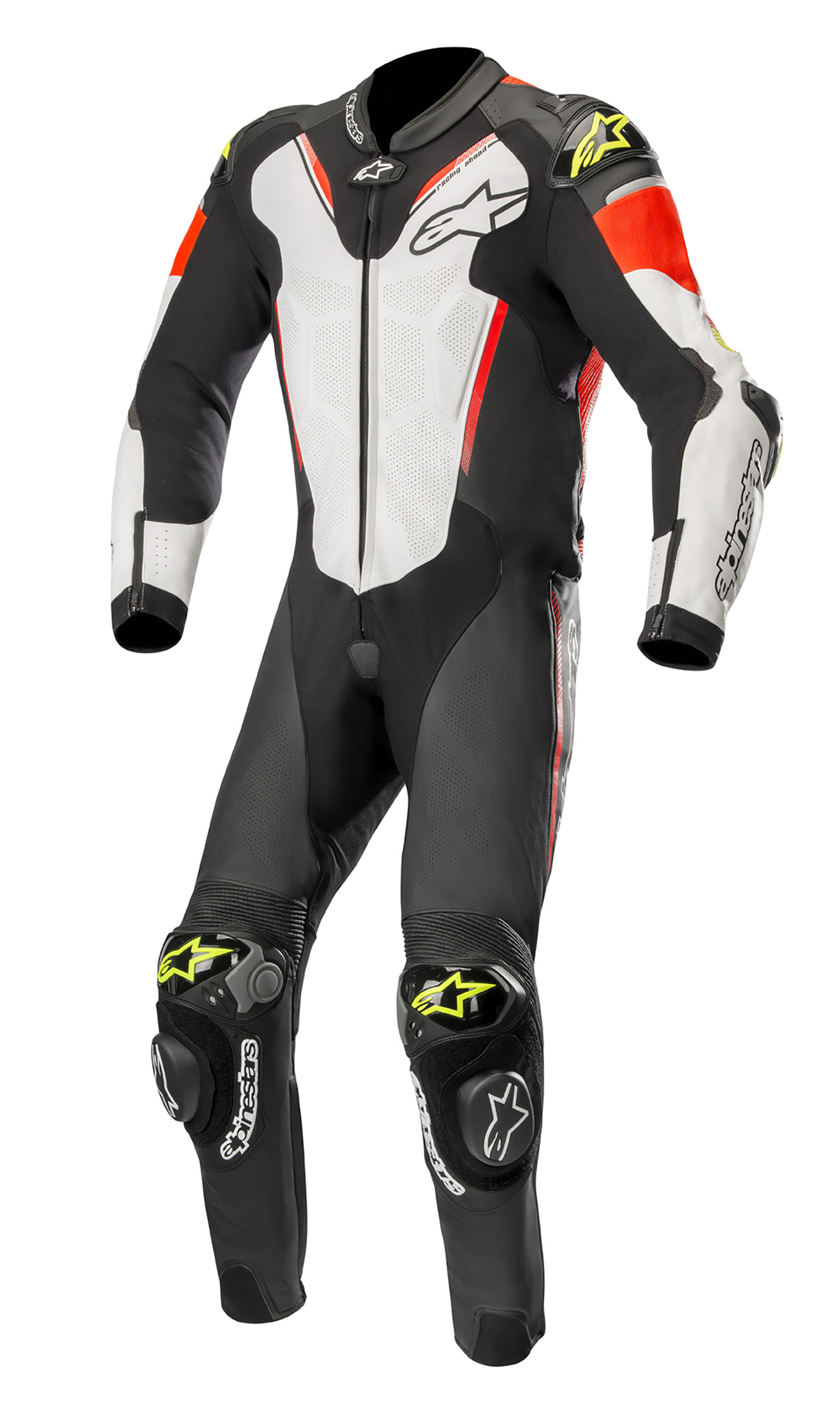 Alpinestars Skinnställ Atem v3 Svart/Vit/Röd/Fluogul Helställ