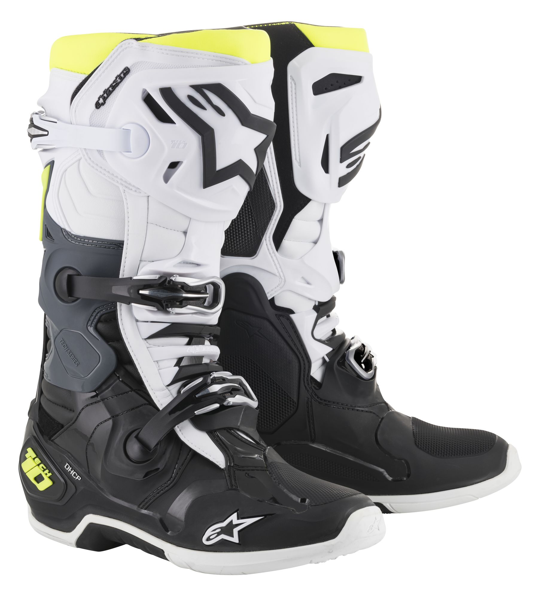 Alpinestars Crosstövel Tech 10 Svart/Vit/Fluogul