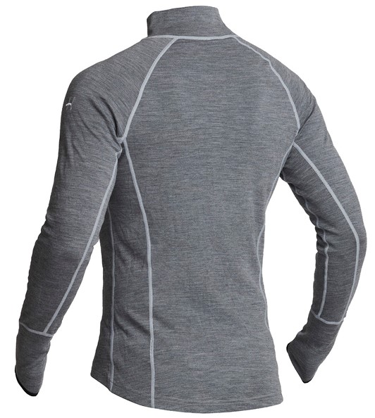Halvarssons Tröja Långärmad Wool Polo Grå bild 2