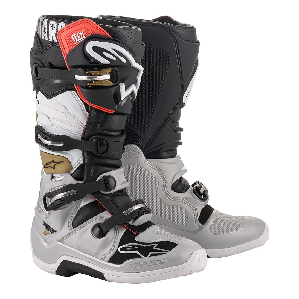 Alpinestars Crosstövel Tech 7 Svart/Silver/Vit/Guld