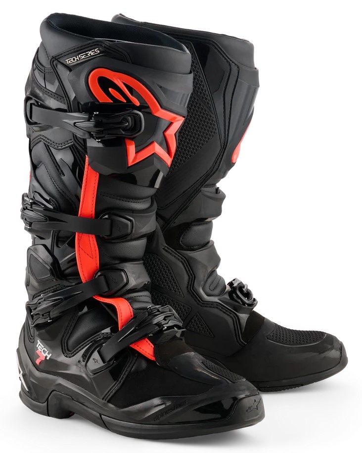 Alpinestars Crosstövel Tech 7 Svart/Fluoröd bild 2
