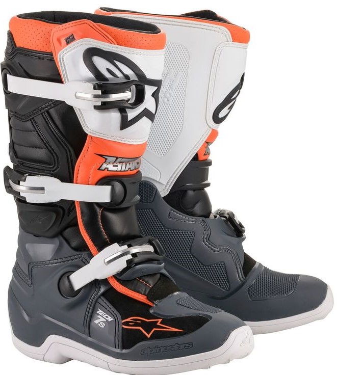 Alpinestars Crosstövel Tech 7s Grå/Orange/Vit (Junior)