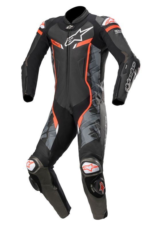 Alpinestars Skinnställ GP Pro V2 Tech Air Svart Camo/Fluoröd Helställ